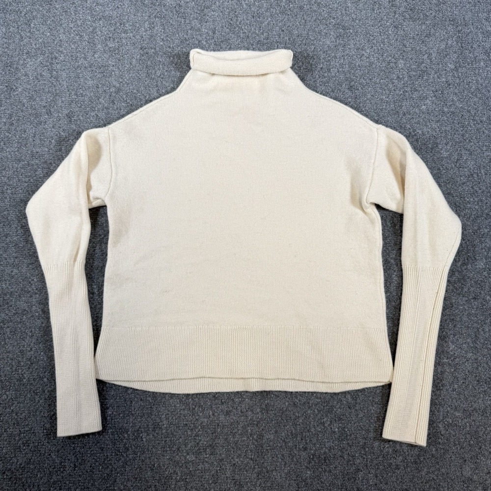 Aritzia Wilfred Sweater Womens XS Ivory Turtleneck Wool Yarn From Italy Pullover